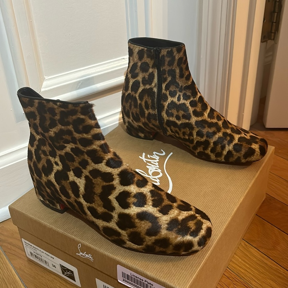 Christian Louboutin leopard booties